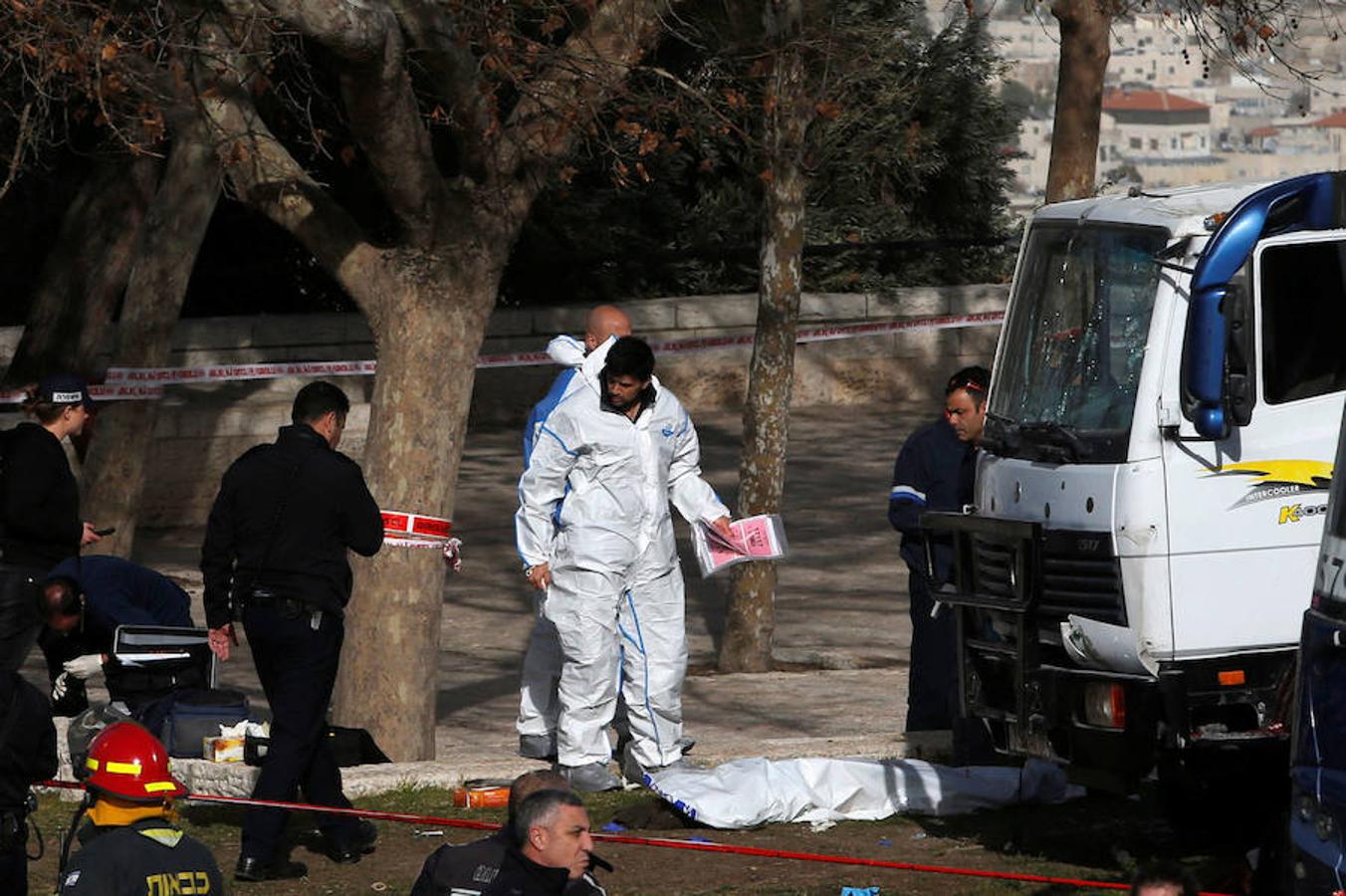 Las imágenes tras el atropello en Jerusalén en el que han muerto cuatro personas