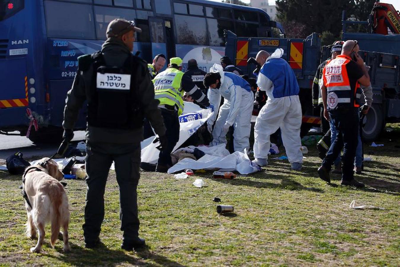 Las imágenes tras el atropello en Jerusalén en el que han muerto cuatro personas