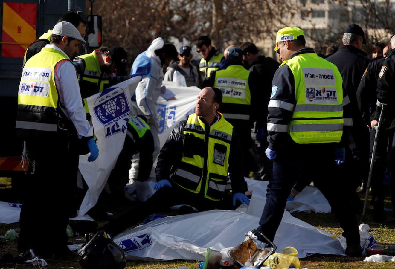 Las imágenes tras el atropello en Jerusalén en el que han muerto cuatro personas