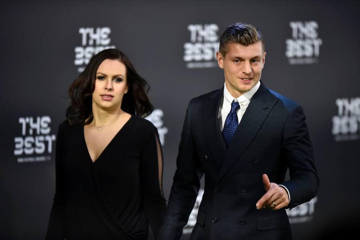 Tony Kroos y su mujer, Jessica Farber. 