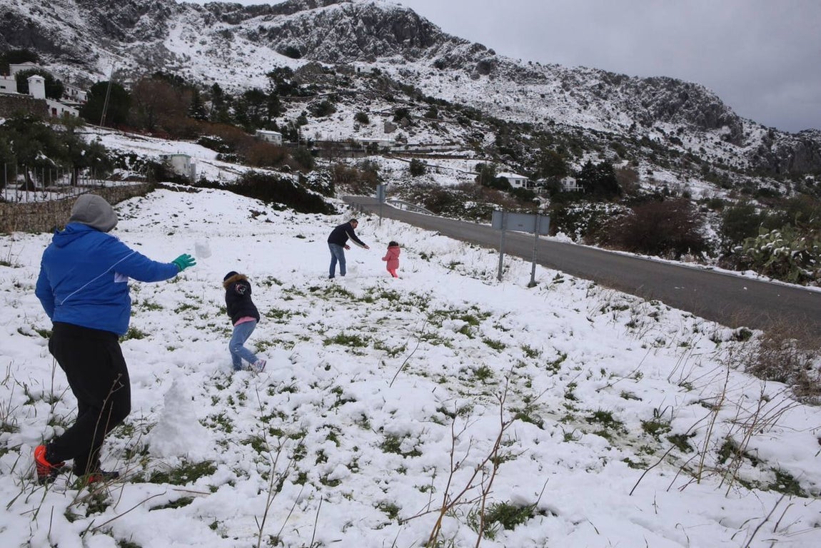 La nieve cubre de un manto blanco la Sierra de Cádiz