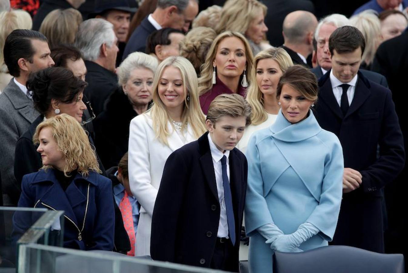 La familia de Donald Trump, en los prolegómenos del acto. 