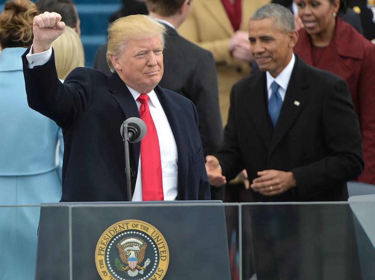 Trump, antes de hablar ante el público congregado en Washington para su toma de posesión. 