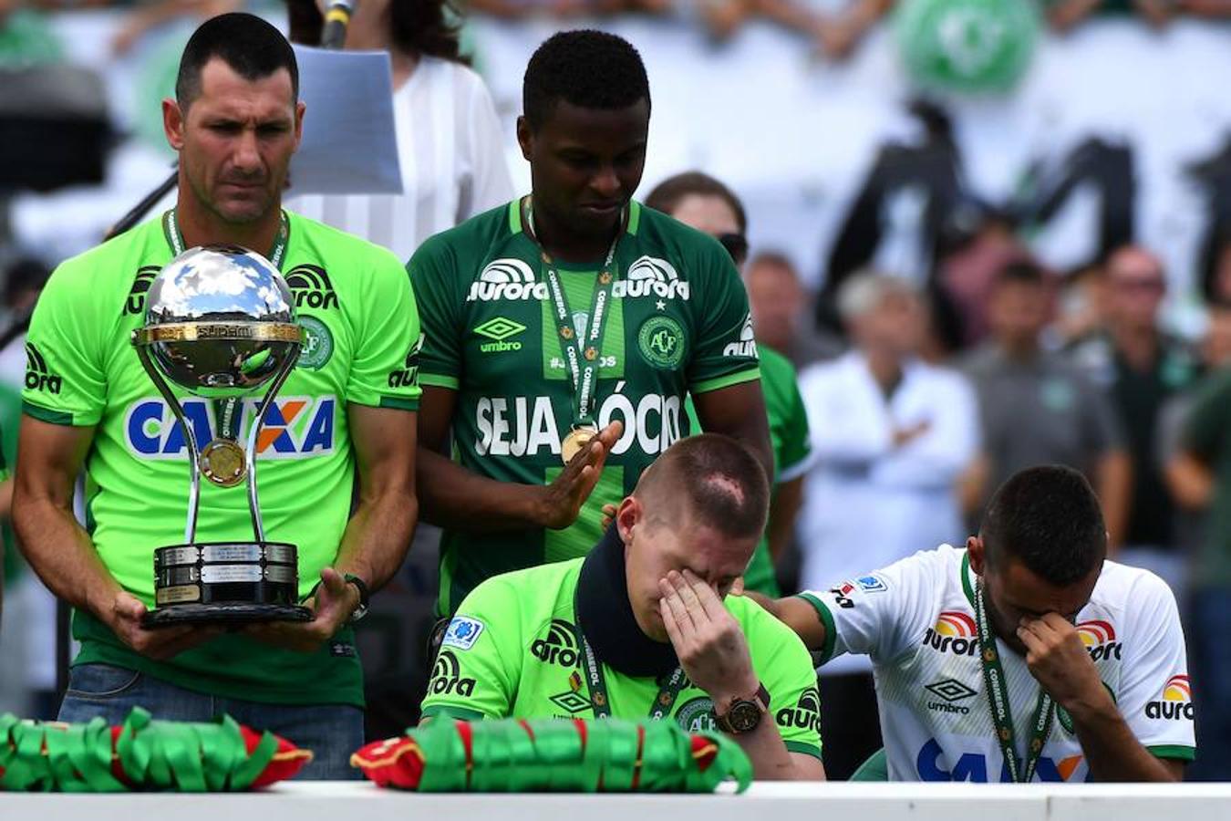 Emoción y lágrimas de los supervivientes en el primer partido del Chapecoense tras la tragedia