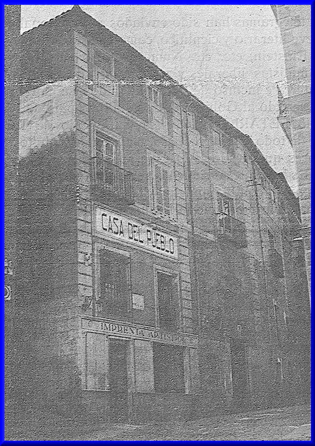 Sede la Casa del Pueblo en la calle Núñez. El Proletario (1-mayo-1927). 