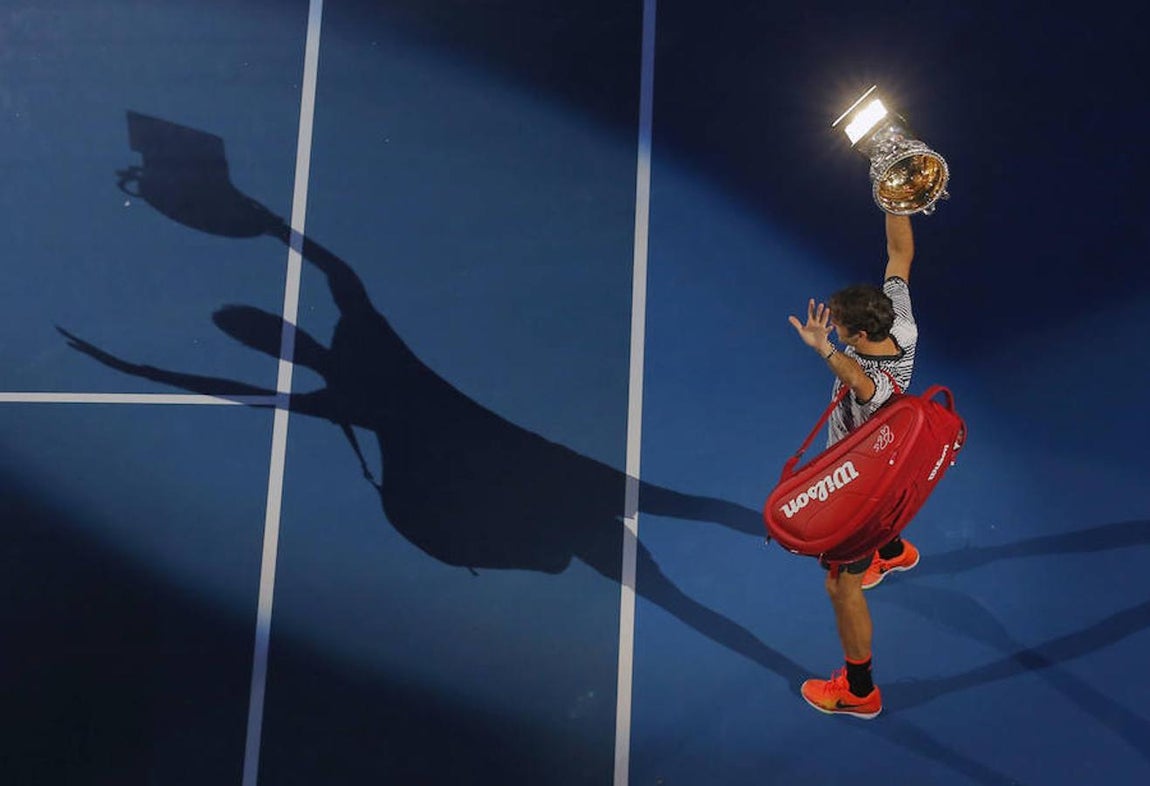 Así ha celebrado Federer su título en el Open de Australia