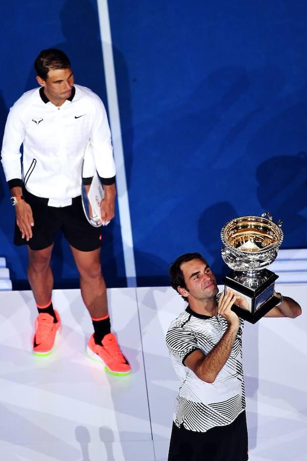Así ha celebrado Federer su título en el Open de Australia