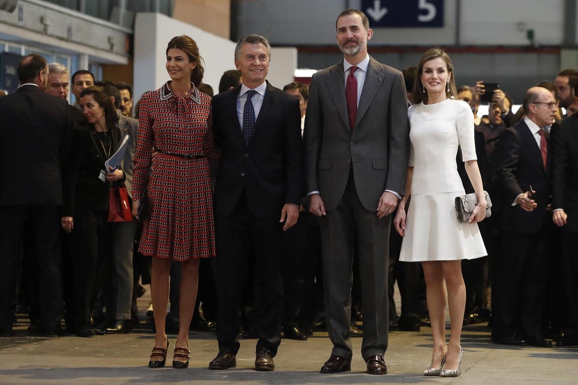 Don Felipe y Doña Letizia, con Mauricio Macri y Juliana Awada. 