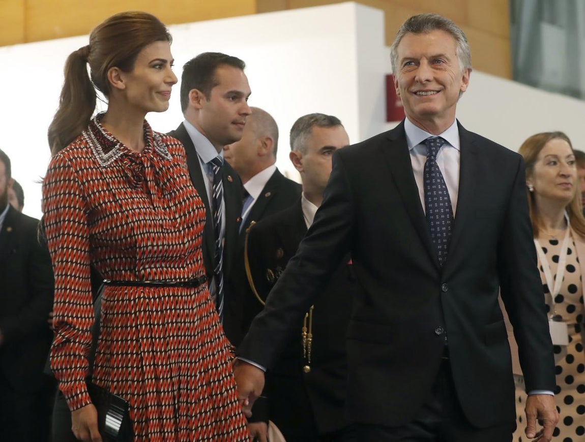 Juliana Awada y Mauricio Macri, en ARCO. 