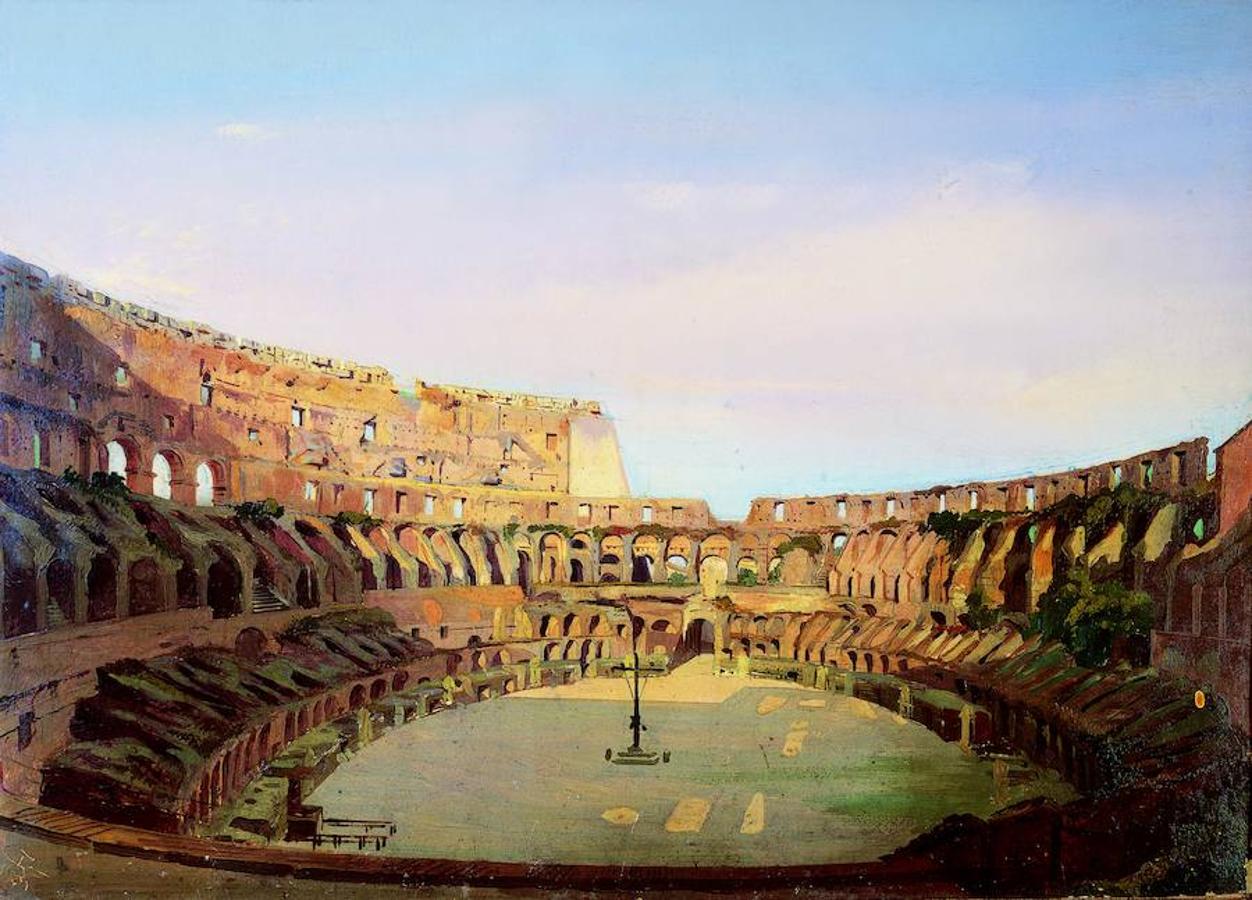 Interior del Coliseo. Óleo sobre lienzo de 1857. Ippolito Caffi