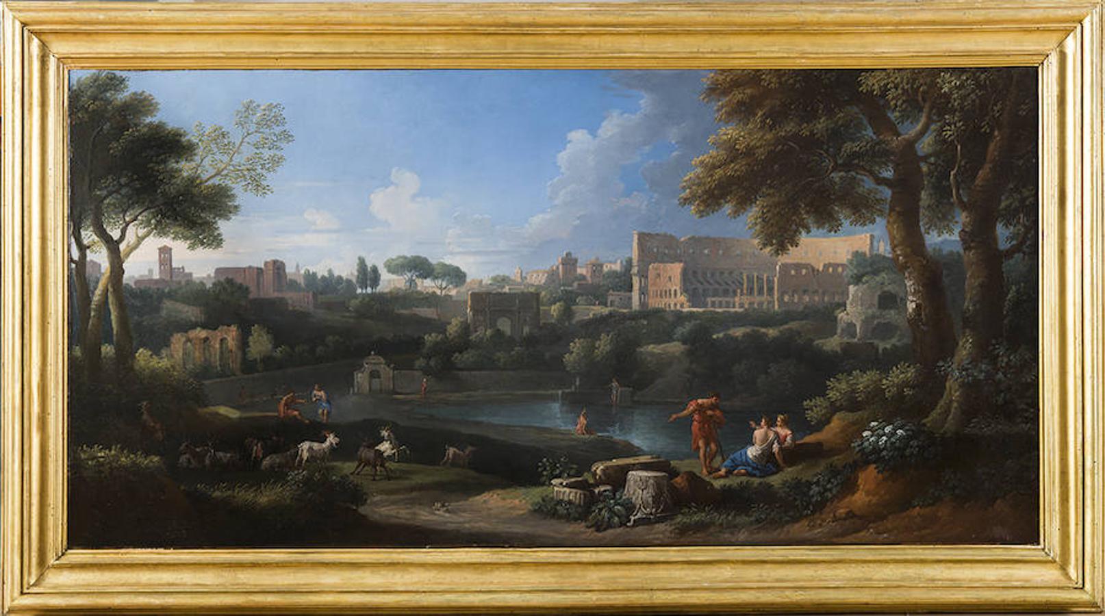 Vista horizonte del Palatino, Arco de Constantino y el Coliseo. Óleo sobre lienzo, 1740. Jan Frans Van Bloemen