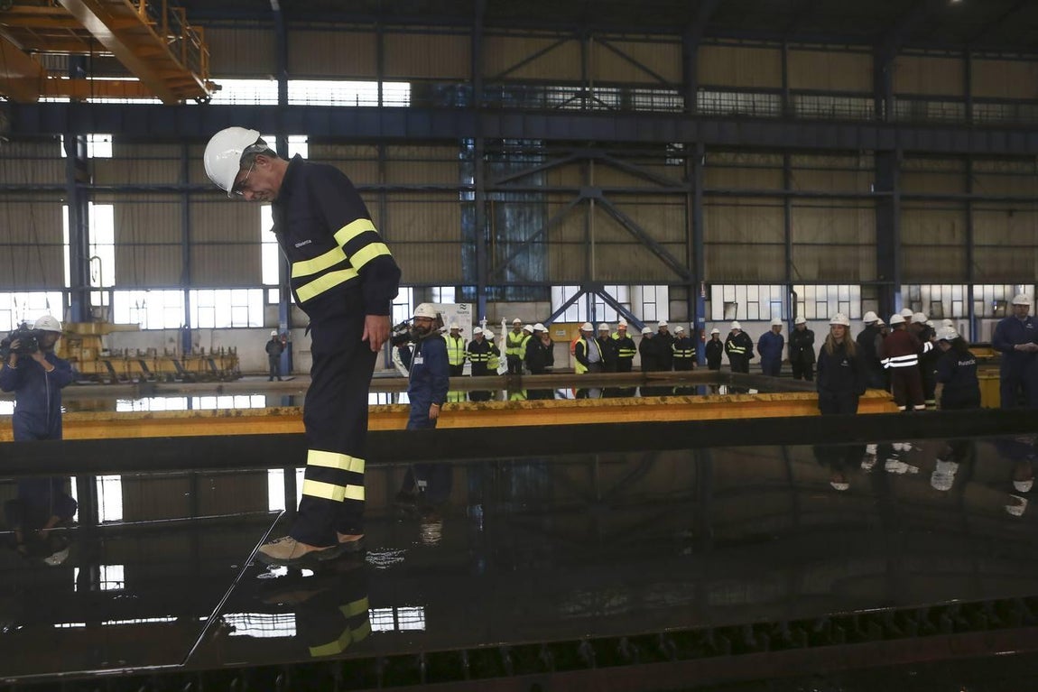 Corte de chapa en Navantia Puerto Real de la subestación &#039;East Anglia One&#039;