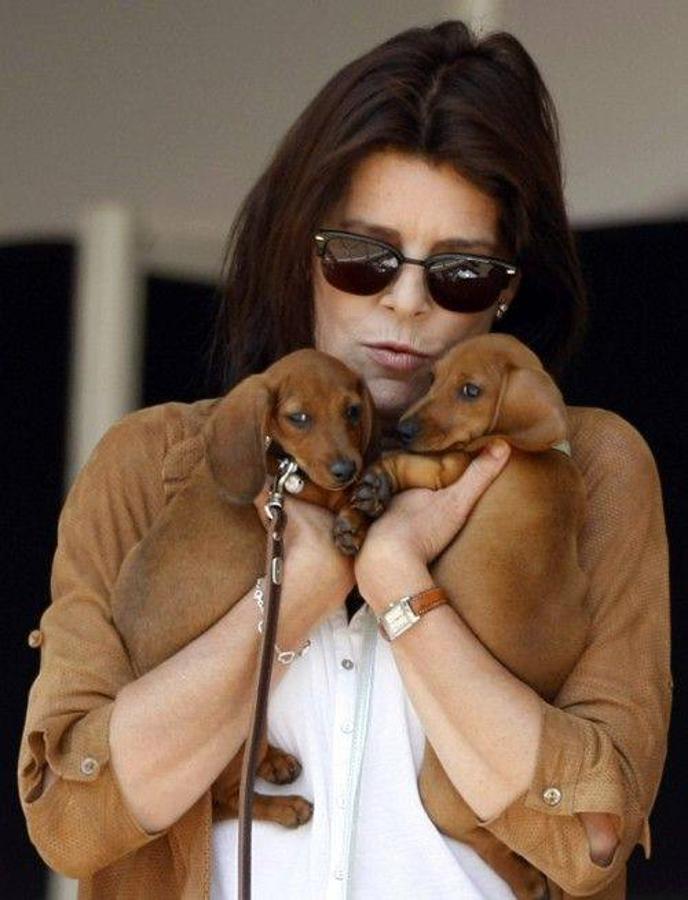 Ha tenido numeroso perros de distintas razas a lo largo de su vida, actualmente tiene dos pequeños daschund, conocidos popularmente como «perro salchicha». 