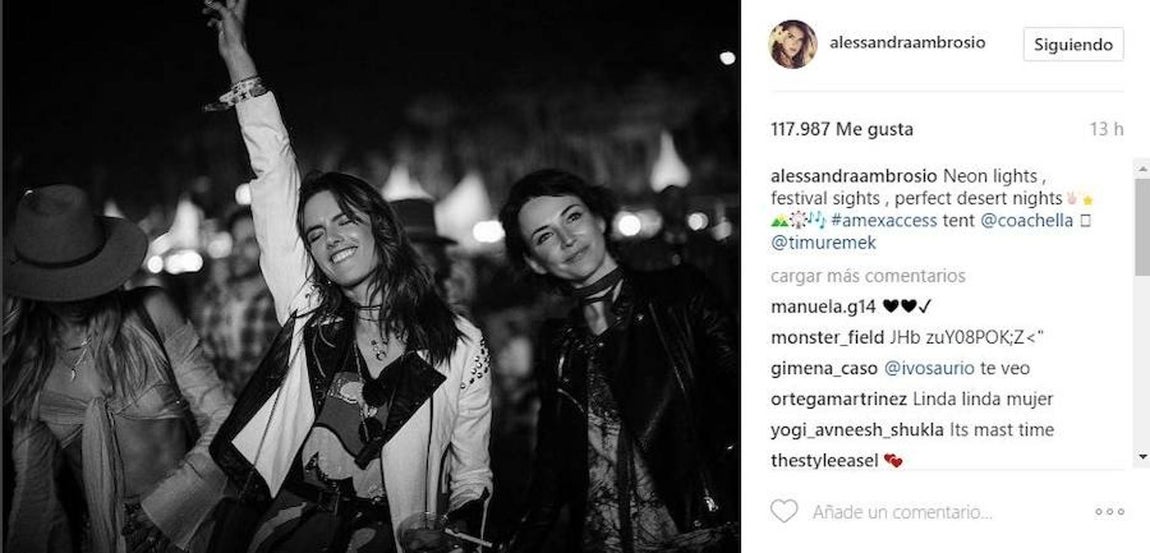 Alessandra Ambrosio. Al igual que la modelo Alessandra Ambrosio, quien muestra todos los detalles de su día a día a sus fans a través de las redes sociales