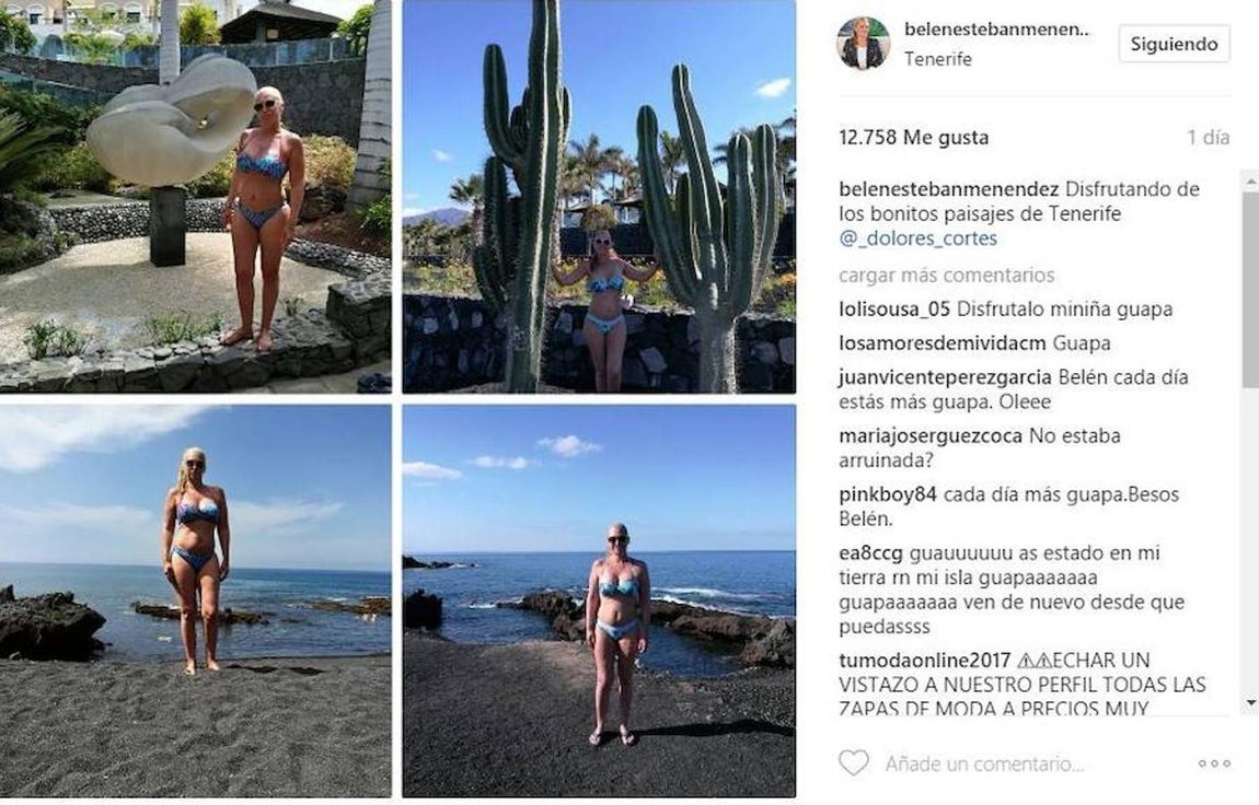 Belén Esteban. La colaboradora ha aprovechado los días festivos para bañarse en las playas de Tenerife