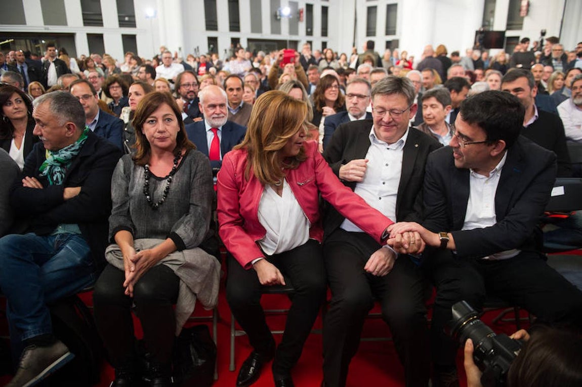 Susana Díaz, Ximo Puig y Mario Jiménez, en el acto