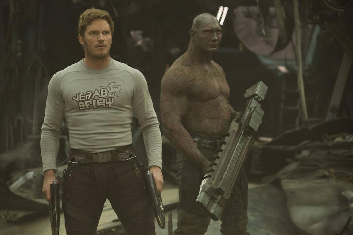 2. Chris Pratt y Dave Bautista, en el filme