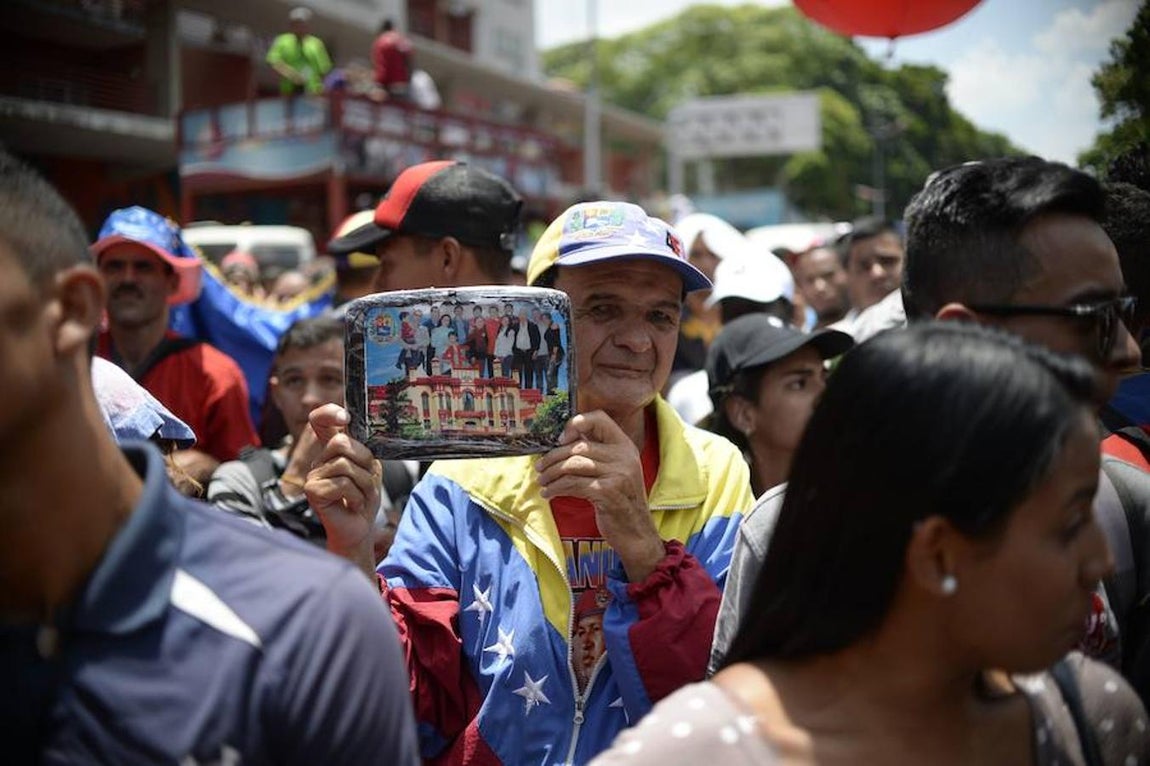 Manifestantes en Caracas contra el Gobierno de Maduro. 