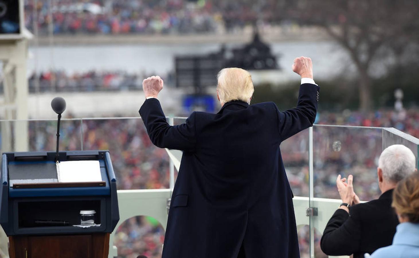 El Presidente de los Estados Unidos, Donald Trump, durante su discurso en la Inauguración Presidencial en el Capitolio de los Estados Unidos en Washington. 