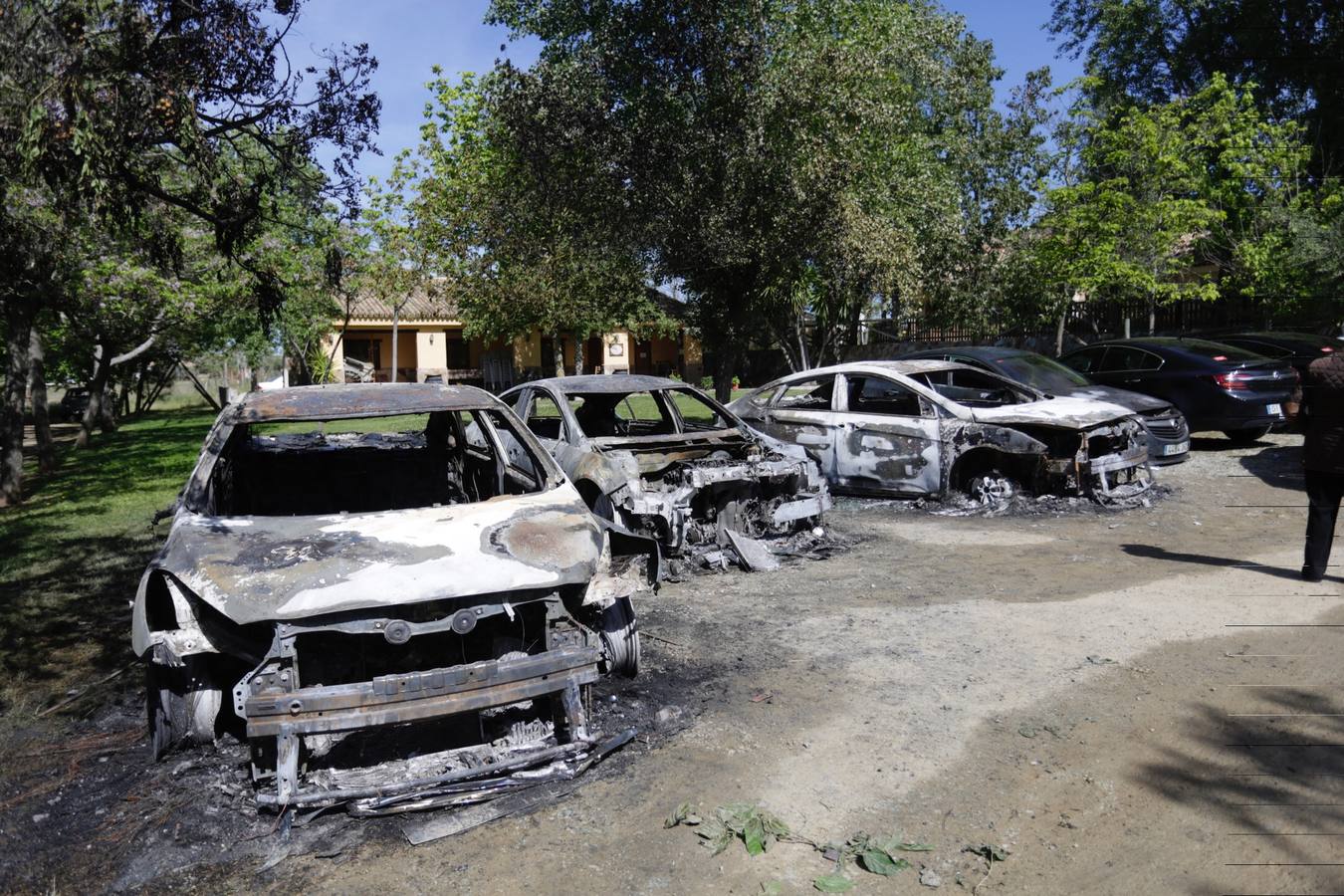 La empresa había alquilado esta finca para guardar por la noche los coches que ha desplazado a Sevilla para prestar servicio durante la Feria de Abril (24 en total) y para que los conductores puedan descansa