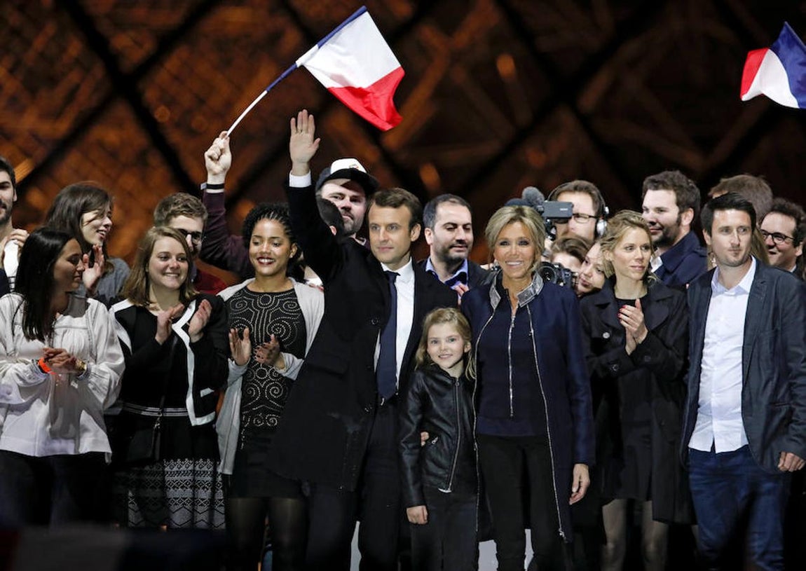 La celebración de Emmanuel Macron, en imágenes