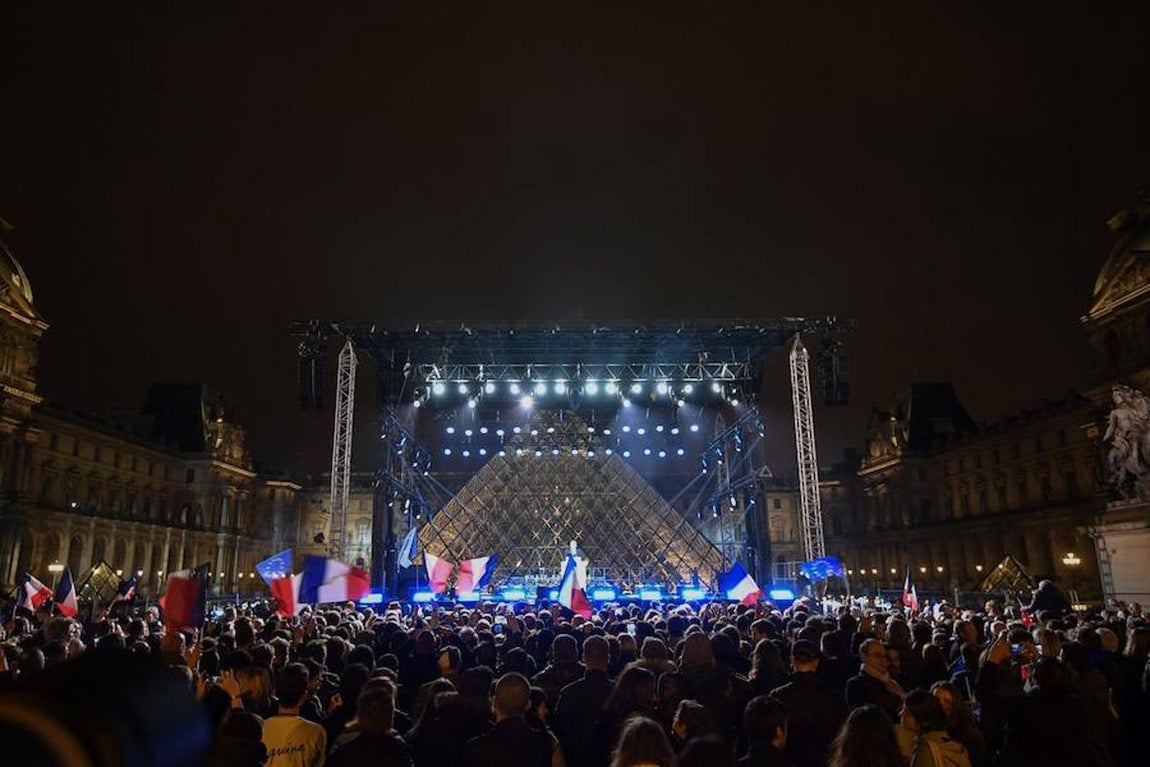 La celebración de Emmanuel Macron, en imágenes