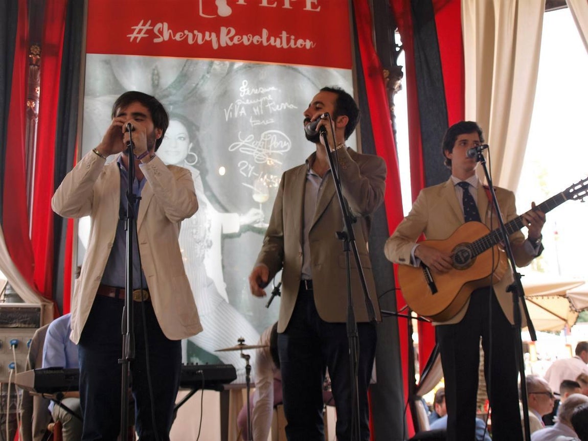 El grupo de música Reflejos del Sur en el templete
