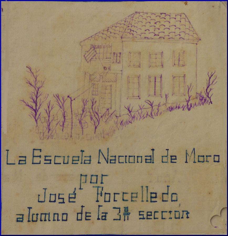 Escuela de El Moro en el periódico escolar El Amigo. Archivo particular FMS. 