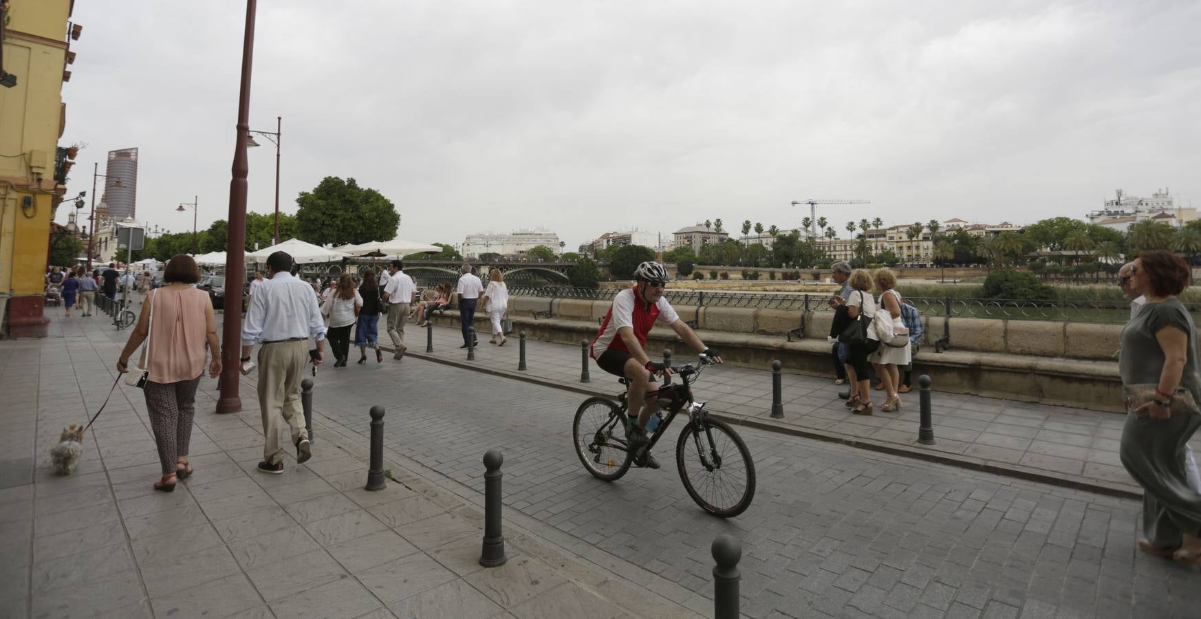 Una calle Betis llena de actividades y vacía de tráfico