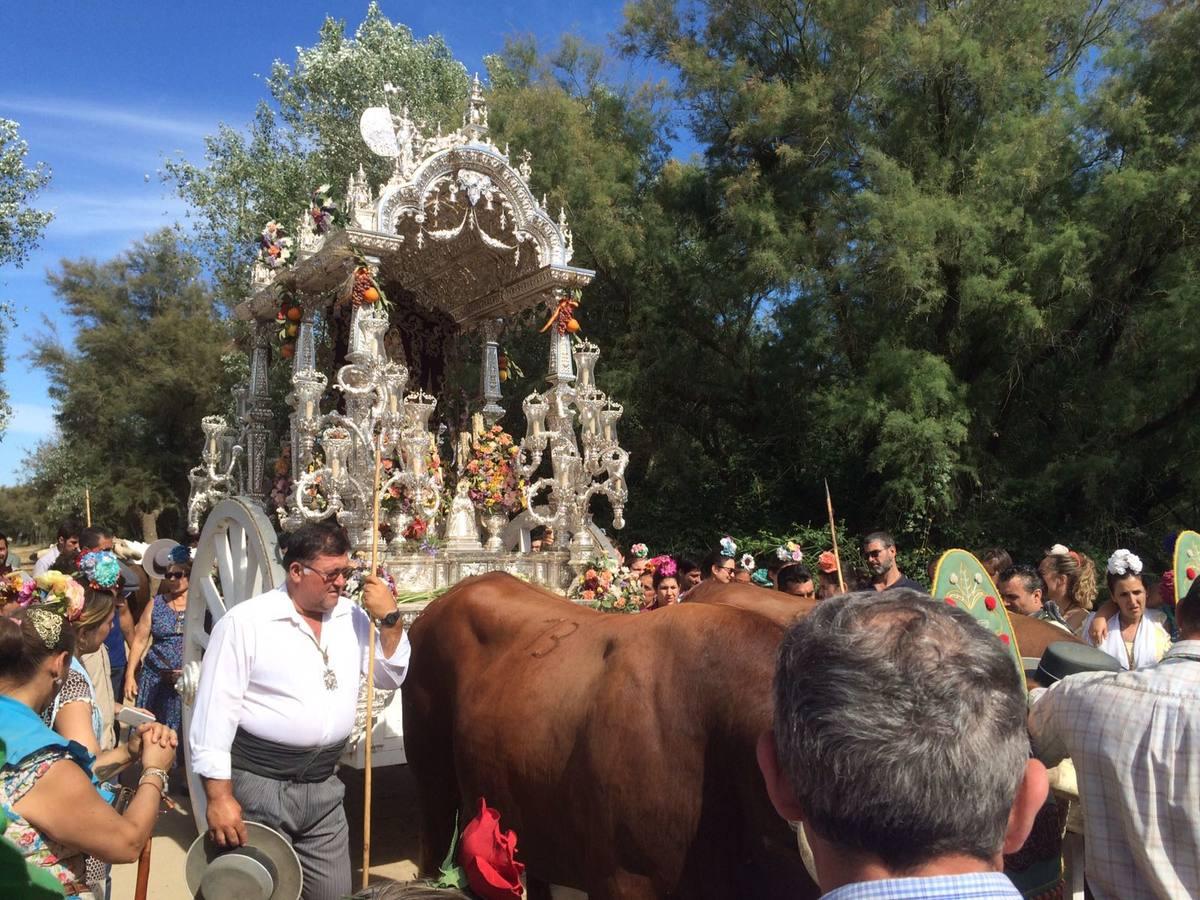 La hermandad del Rocío Sevilla Sur cruza el Ajolí