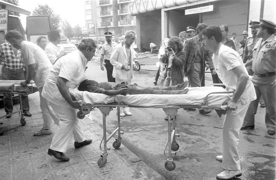 Un niño herido en el atentado. 