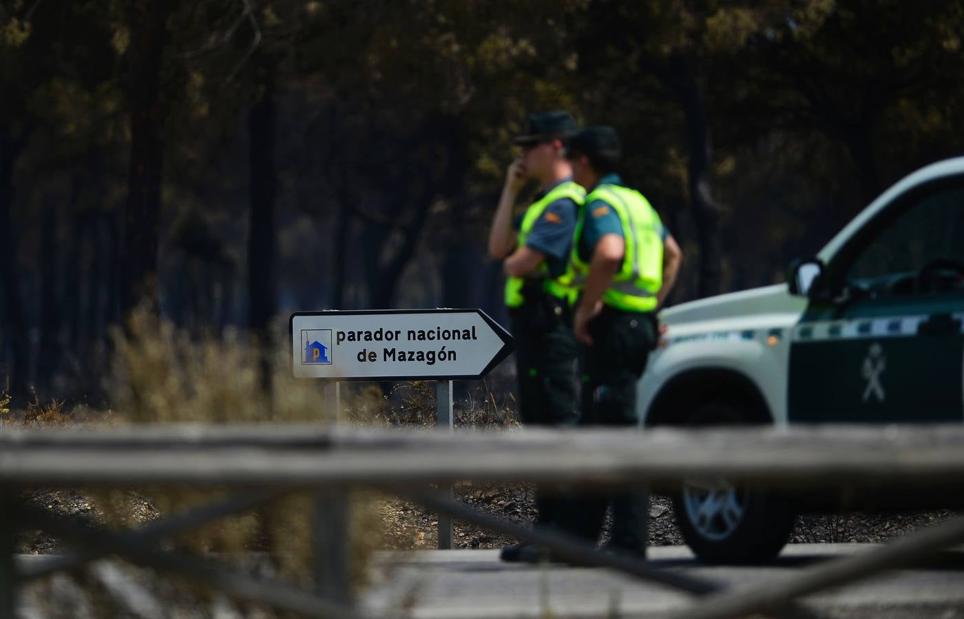 Las labores de extinción y lucha contra el incendio de Doñana, en imágenes