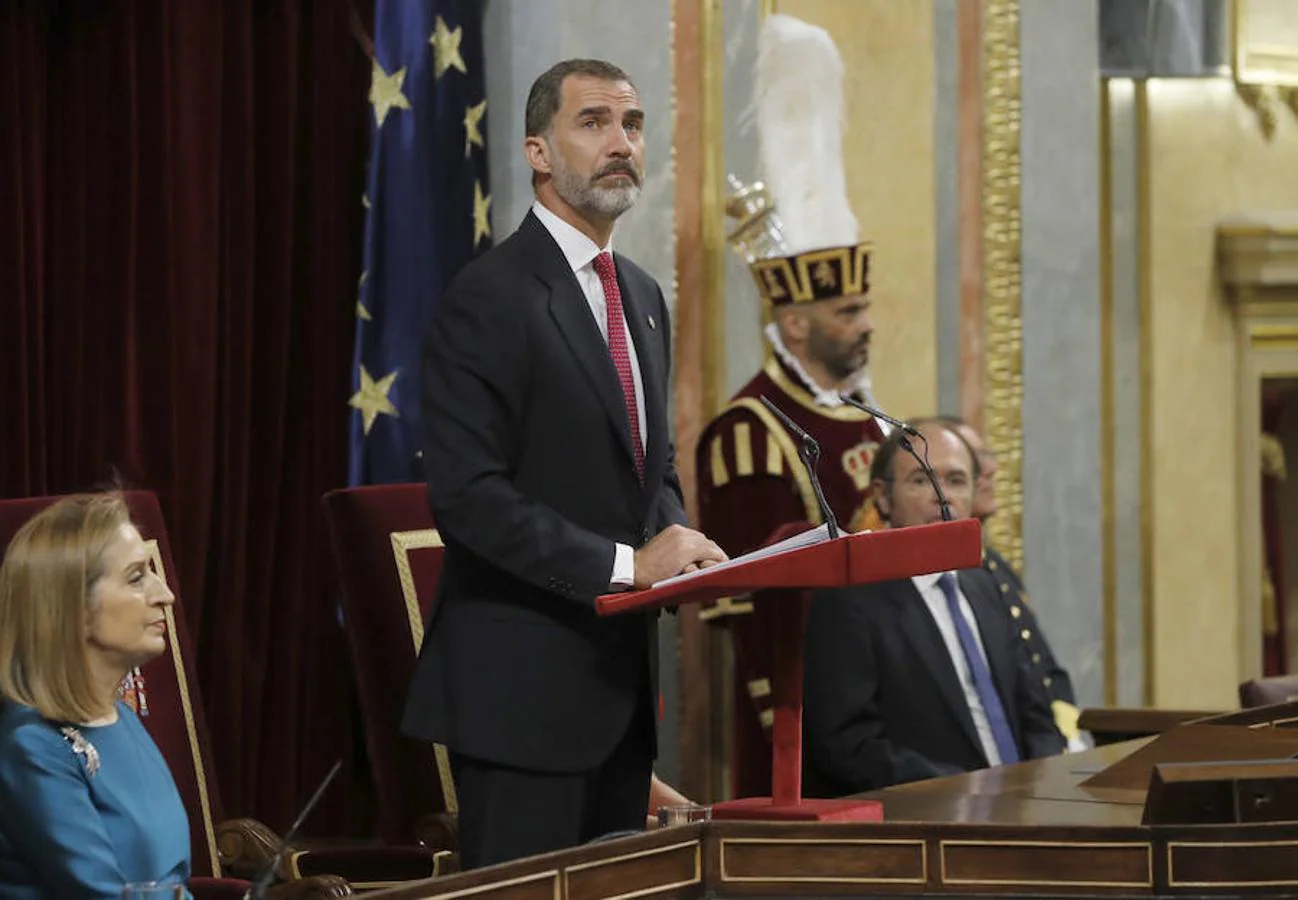El Rey Don Felipe durante su discurso en el acto conmemorativo. 
