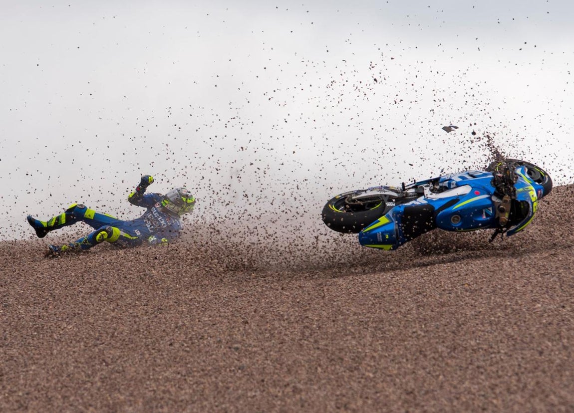 Dura caída de Iannone en Sachsenring