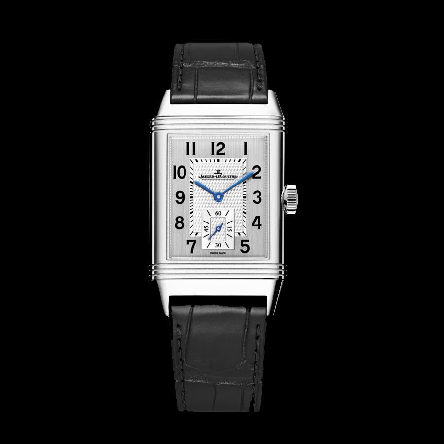 Reverso Classic. Christian Bale lleva en su muñeca este reloj ,inspirado en el Art Deco por sus característicos gallones, en la película de Batman Begins (6.300 €).