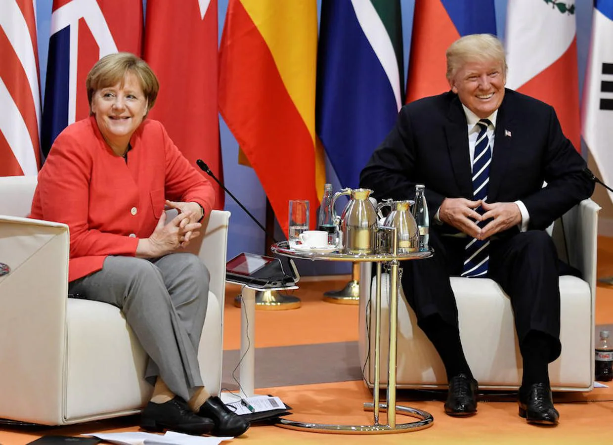 Donald Trump y Angela Merkel reunidos en el G-20
