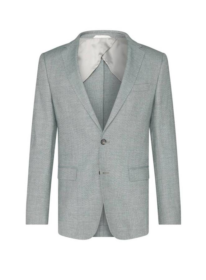 Americana slim fit en mezcla de lana virgen con lino (335€)