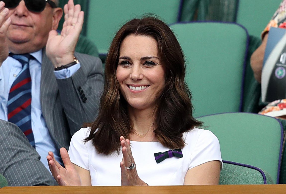 Kate Middleton. Kate Middleton aplaude en el palco central