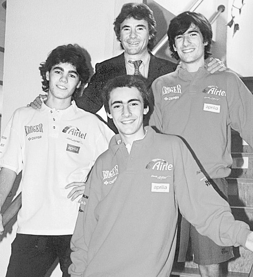 La familia motociclista Nieto al completo (Ángel, Fonsi, Gelete y Pablete). 