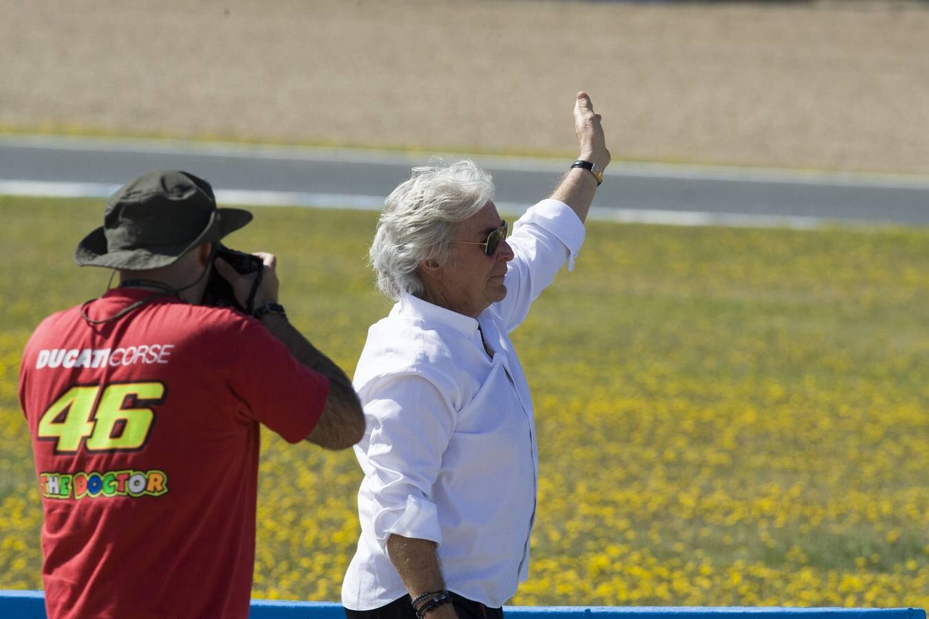 Ángel Nieto con el Rey emérito en el último GP de motos de Jerez