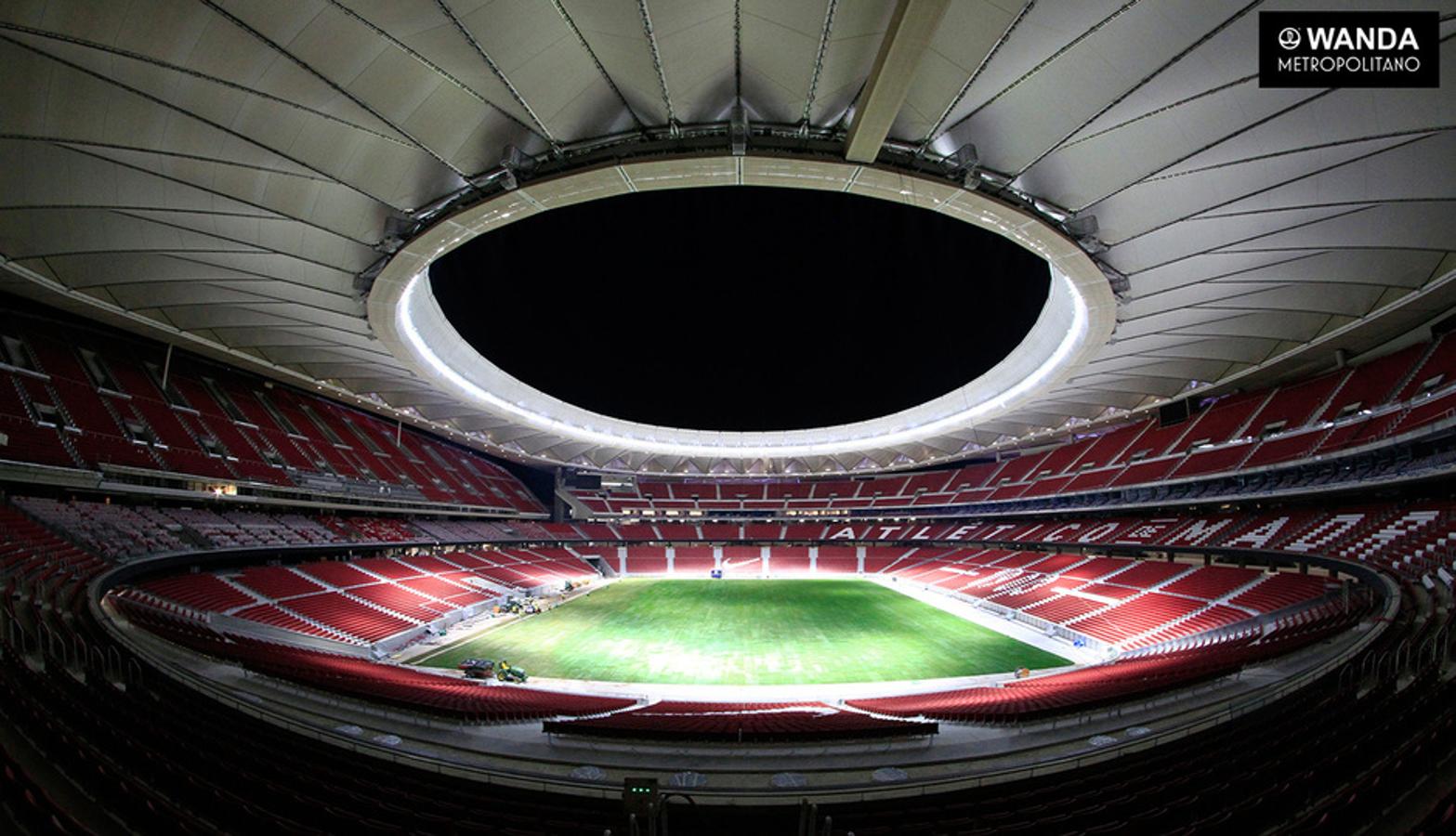 Atlético: colocado el césped en el Wanda Metropolitano