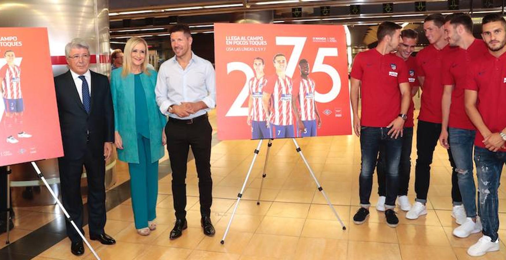 En la Estación Estadio Metropolitano. La presentación de la campaña tuvo lugar en el vestíbulo de la estación Estadio Metropolitano, la mayor de la red de Metro madrileño