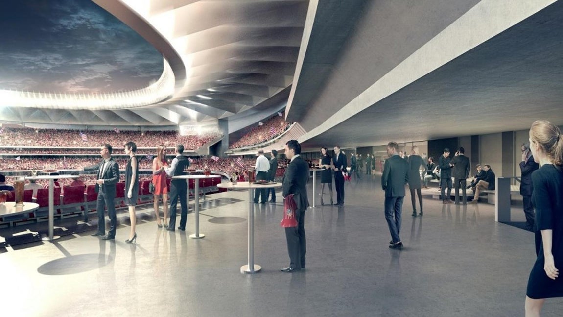Wanda Metropolitano. La experiencia no se limitará a los fines de semana, el estadio podrá convertirse en la segunda casa de sus seguidores reservando espacios para eventos, convenciones y congresos. El más impresionante de estos lugares es el Auditorio, con capacidad para 450 personas