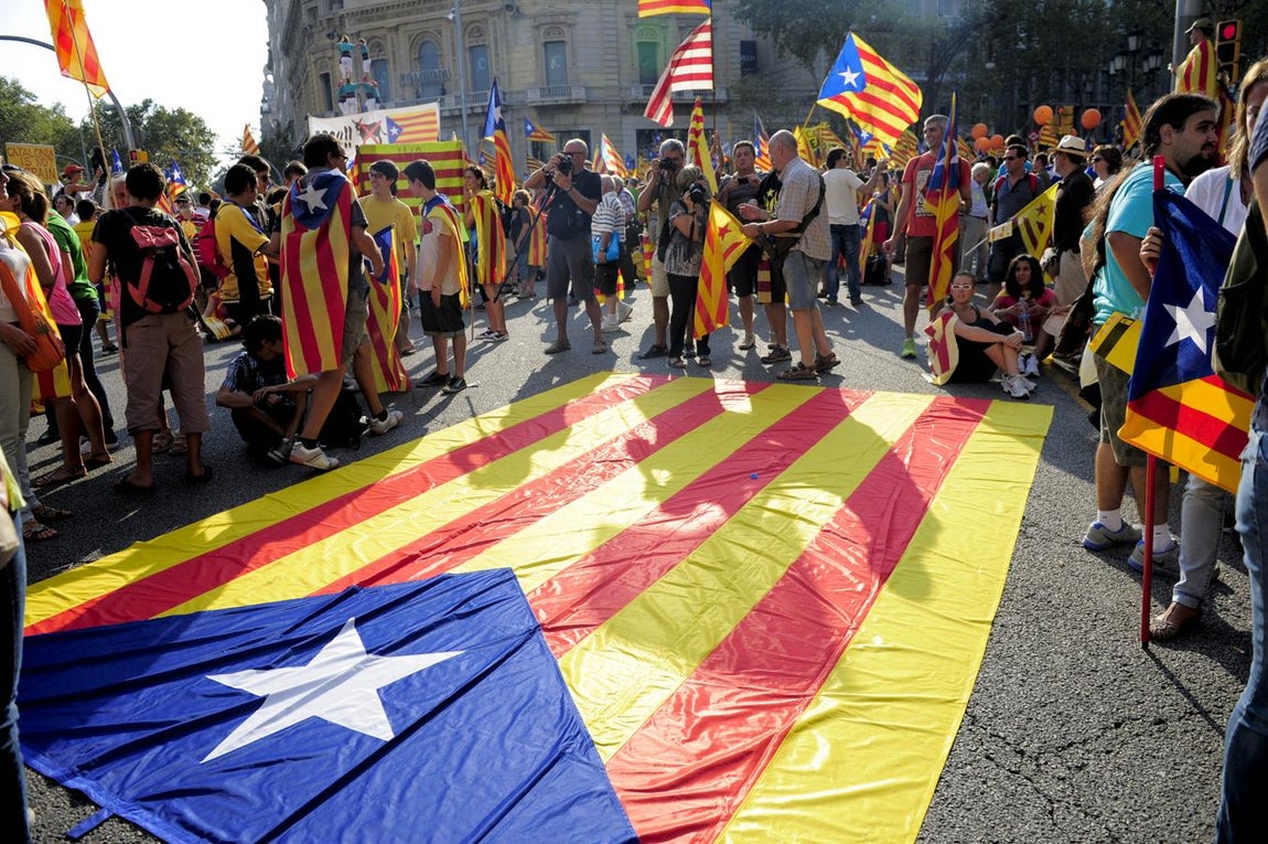Una calle de Barcelona durante la Diada 2012. 