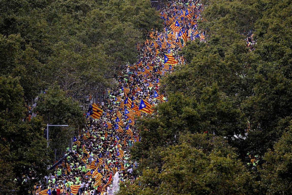Fotografía aérea del Paseo de Gracia. 