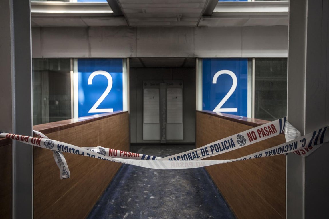 La Ciudad de la Justicia de Valencia tras el incendio. 