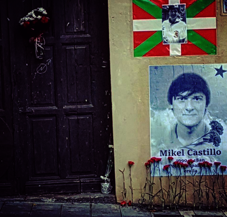 Homenaje al etarra Mikel Castillo, quien murió en una persecución policial. 