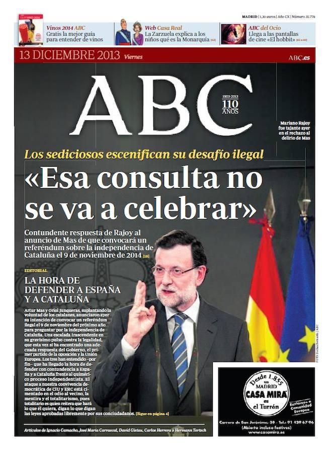 Más allá de la recuperación económica, el desafío catalán ha sido el principal problema al que se ha enfrentado el Gobierno de Mariano Rajoy. Desde Moncloa siempre se advirtió que el peso de la Ley caería sobre aquellos que decidieran ignorarla. 