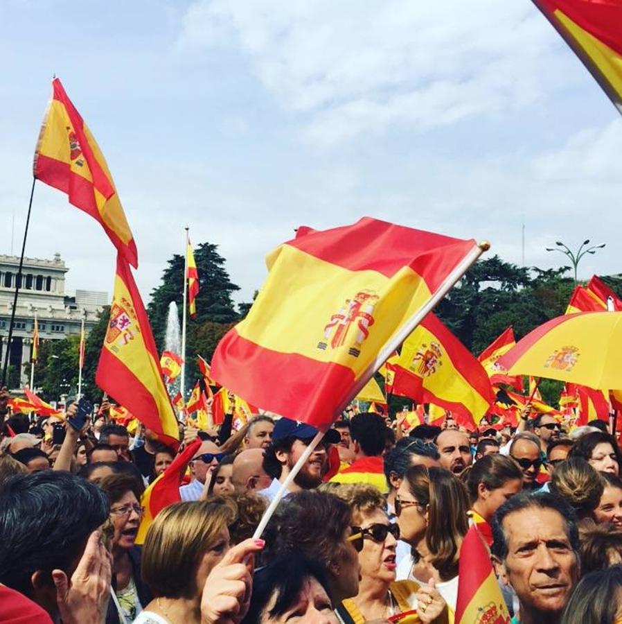 Manifestantes en Madrid contra el secesionismo.. 