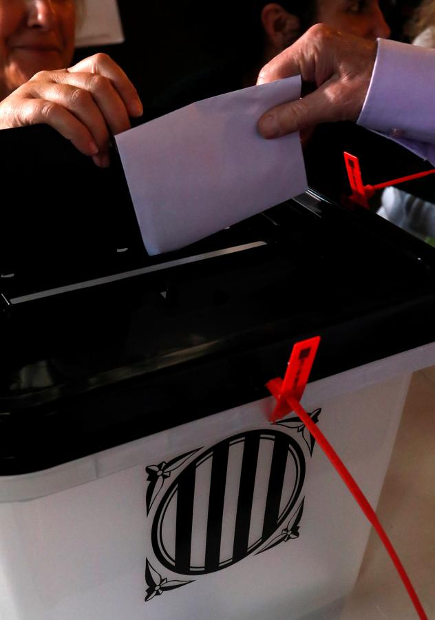 Una de las urnas empleadas en el referendum 1-O. 